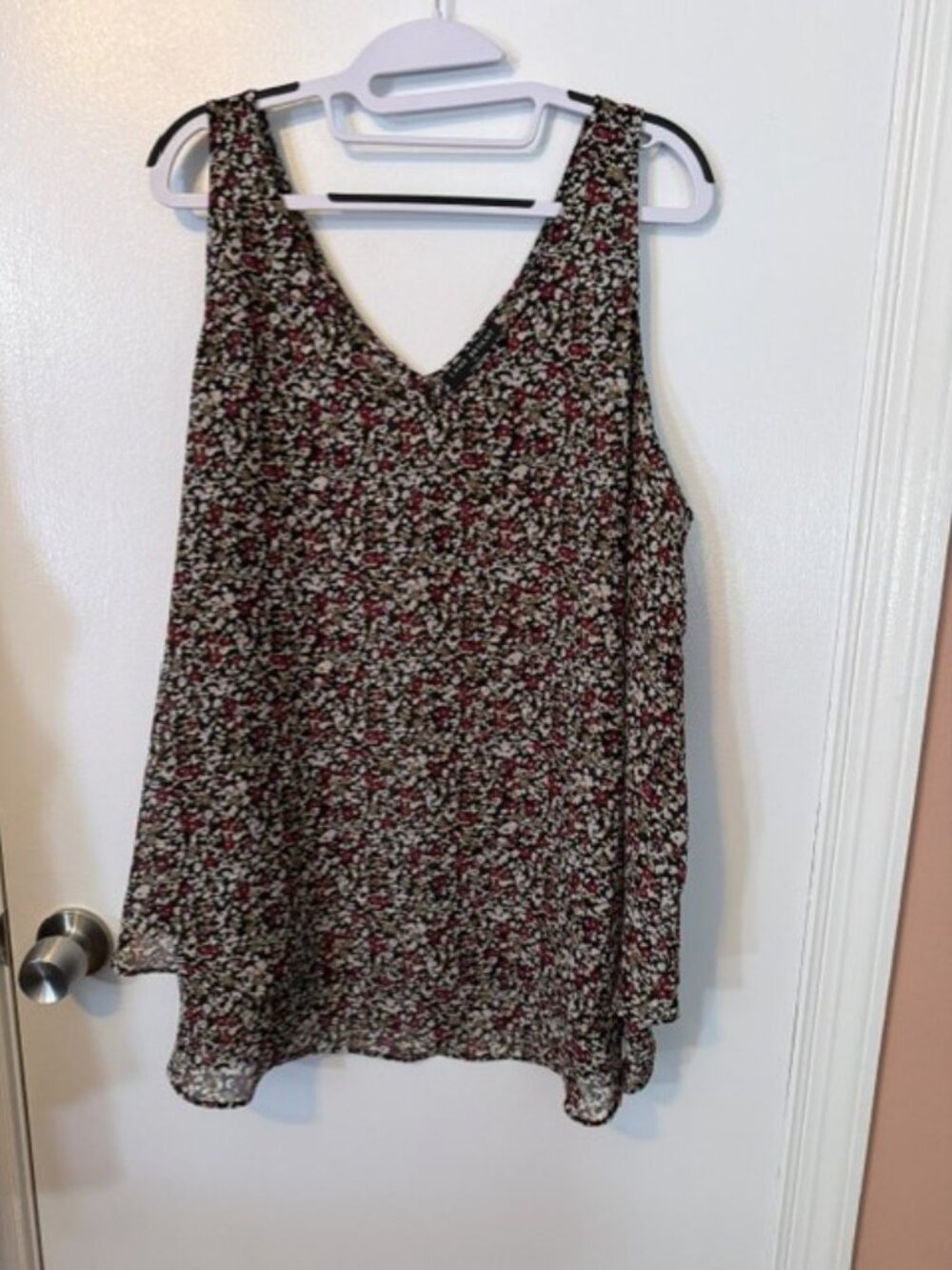 Lane Bryant Floral Chiffon Double-Layer Tank Top - 20L
